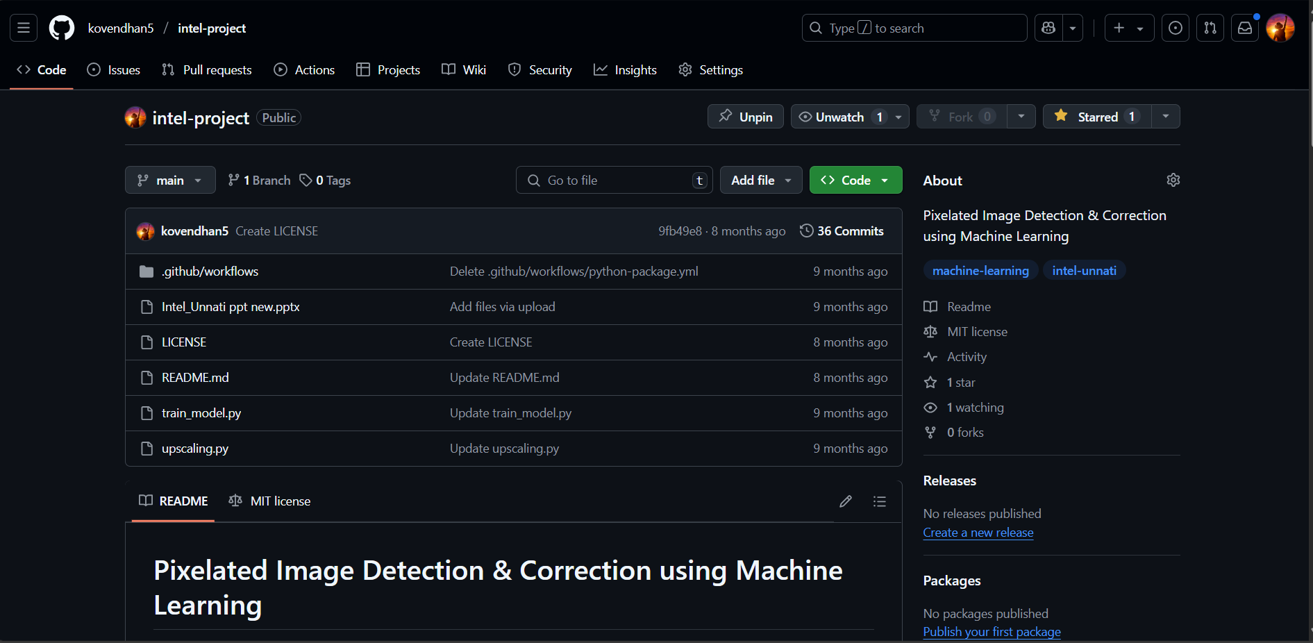 Pixelated Image Detection and Correction Screenshot